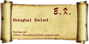 Bonyhai Keled névjegykártya